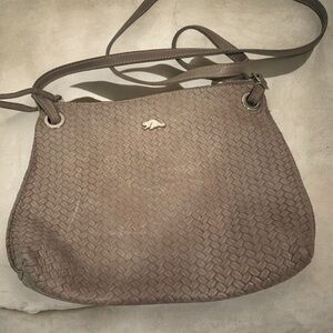Roots genuine  leather weaved crossbody
